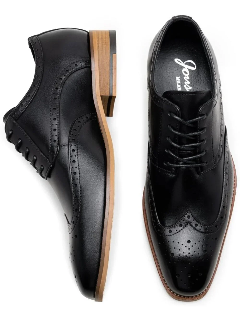 Women's Black Oxford Leather Classic Formal Business Imported Dress Shoes